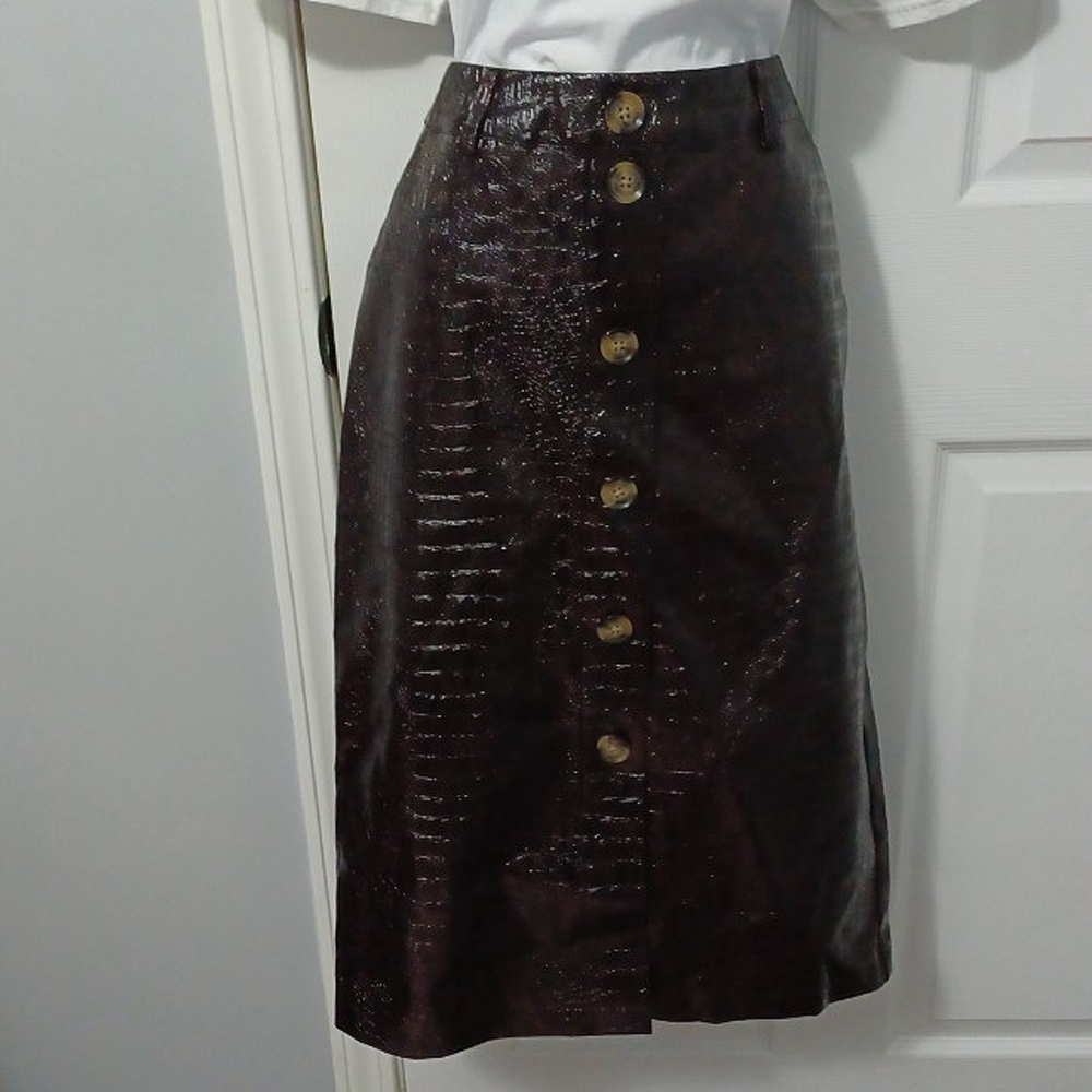 Rachel Comey Brown Long Pencil Skirt with Buttons and Pockets